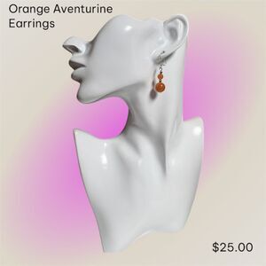 Genuine Stone Aventurine Earrings